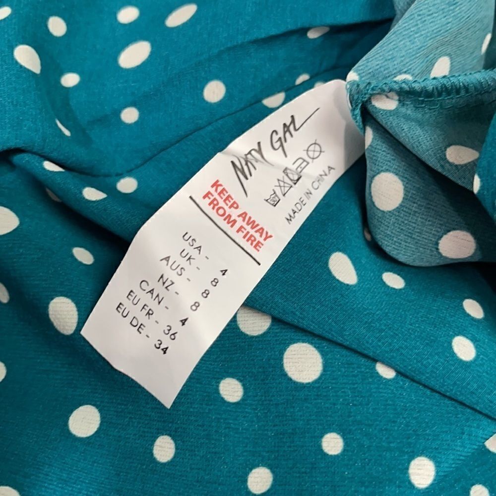 Nasty Gal Spot In The Name Of Love Spotty Wrap Dress Sz 4 - Picture 10 of 11